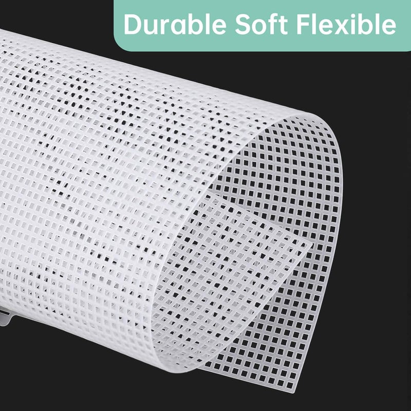 ABEJFIC 4PCS 7 Count Plastic Mesh Canvas Sheets, 10.23 x 13 Inch Plastic Mesh Sheet, Eye Mesh for Embroidery, Acrylic Yarn Crafting, Knit Crochet Projects, Therian Mask and Aquarium Dividers - Image 3